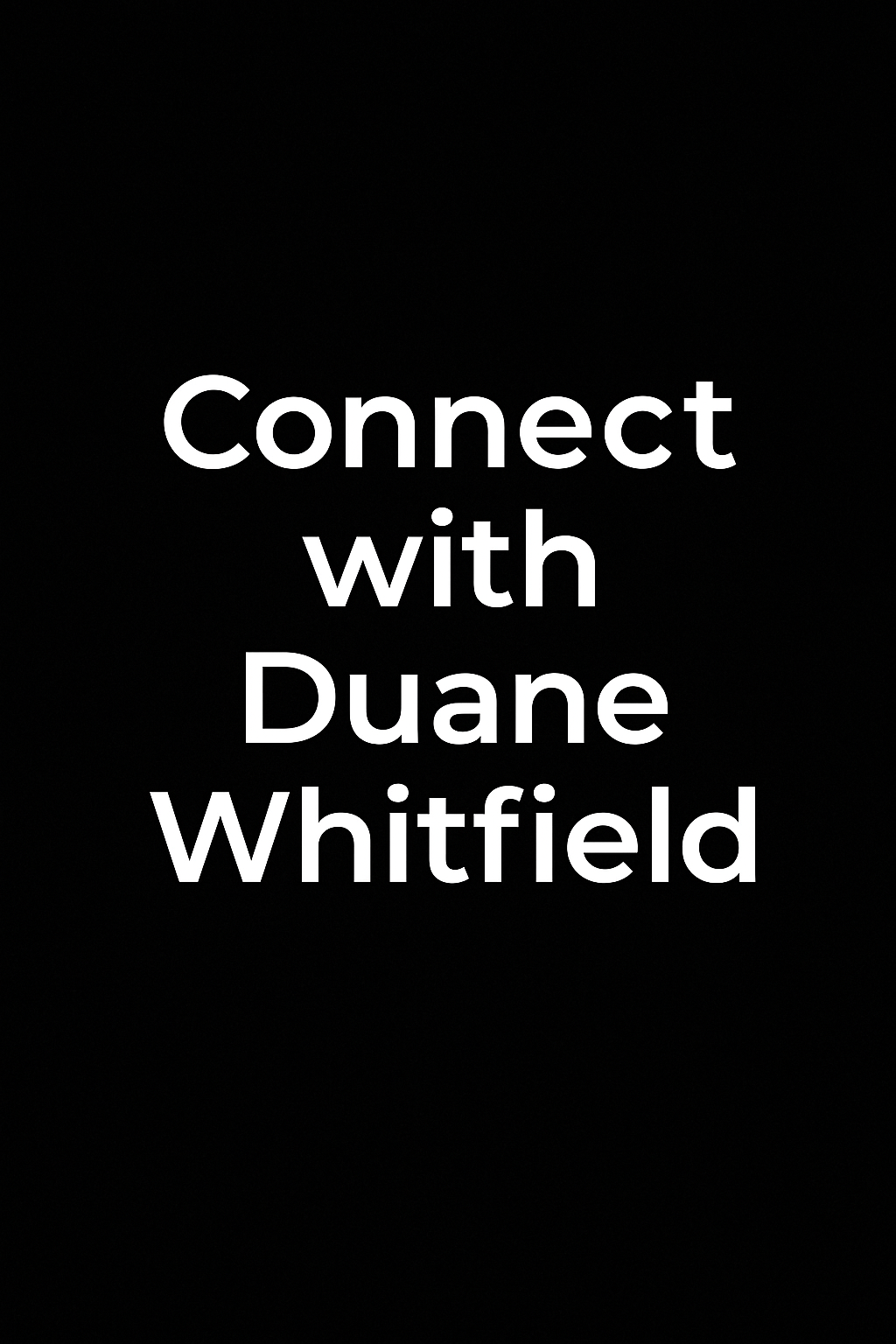 Connect with Duane Whitfield on social media to learn simple ways to build income outside your 9–5.